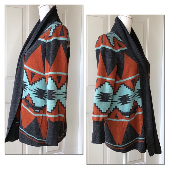 Quiksilver Aztec Long Sleeve Drape Front Cardigan - Picture 4 of 4